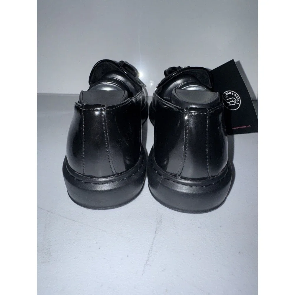 Black Patent Leather Tassel Loafer Slip-On Ram&Rock Dress Shoes US M 10.5/W 12